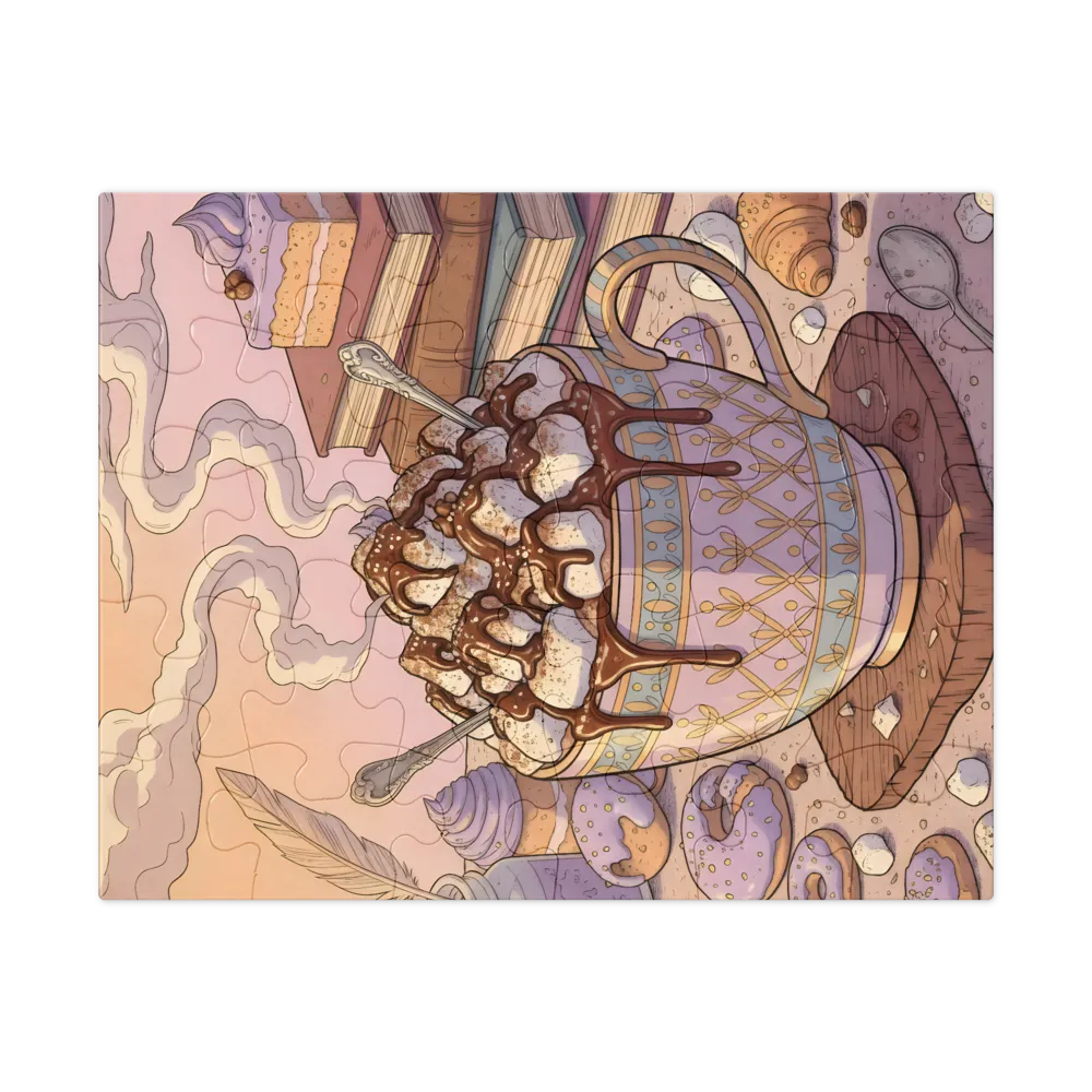 Cocoa & Books 
 Jigsaw Puzzle in Tin Box