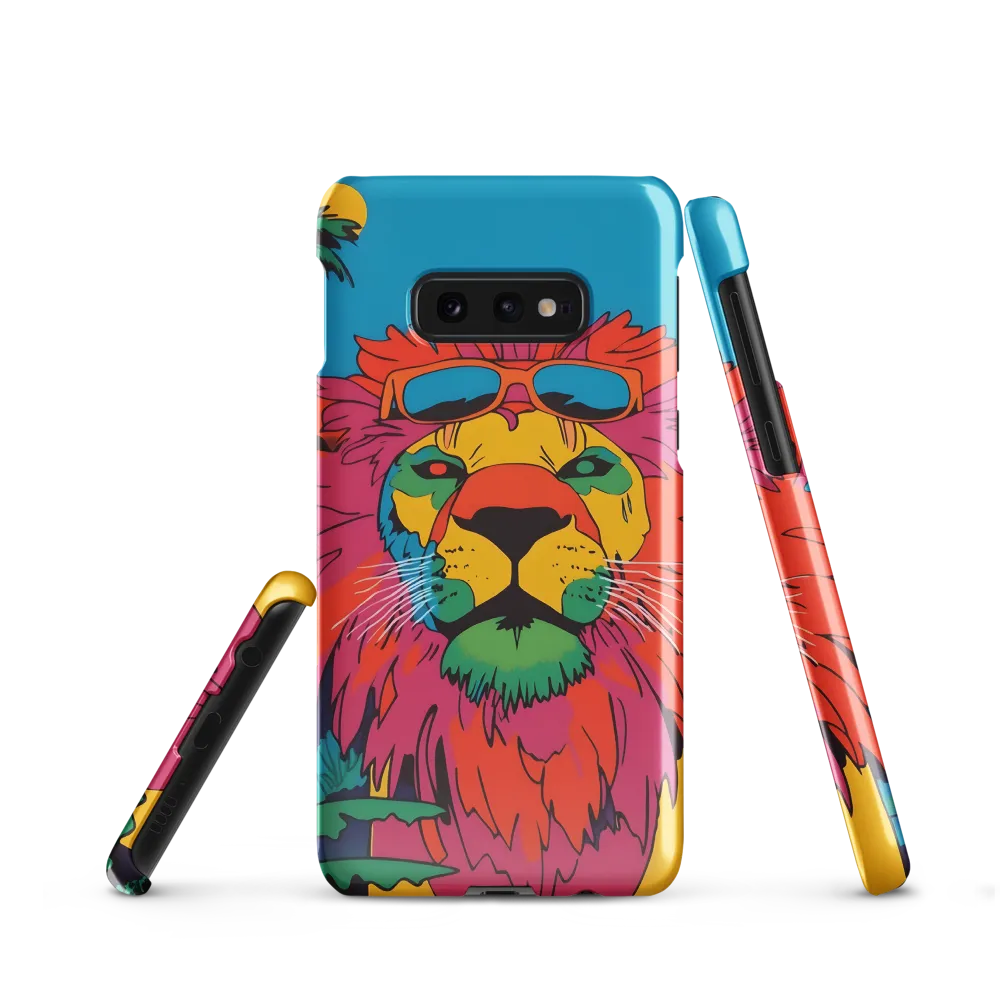 Lion with Sunglasses: A Vibrant Tropical Portrait