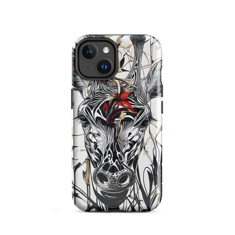 Floral Elegance: The Giraffe's Portrait