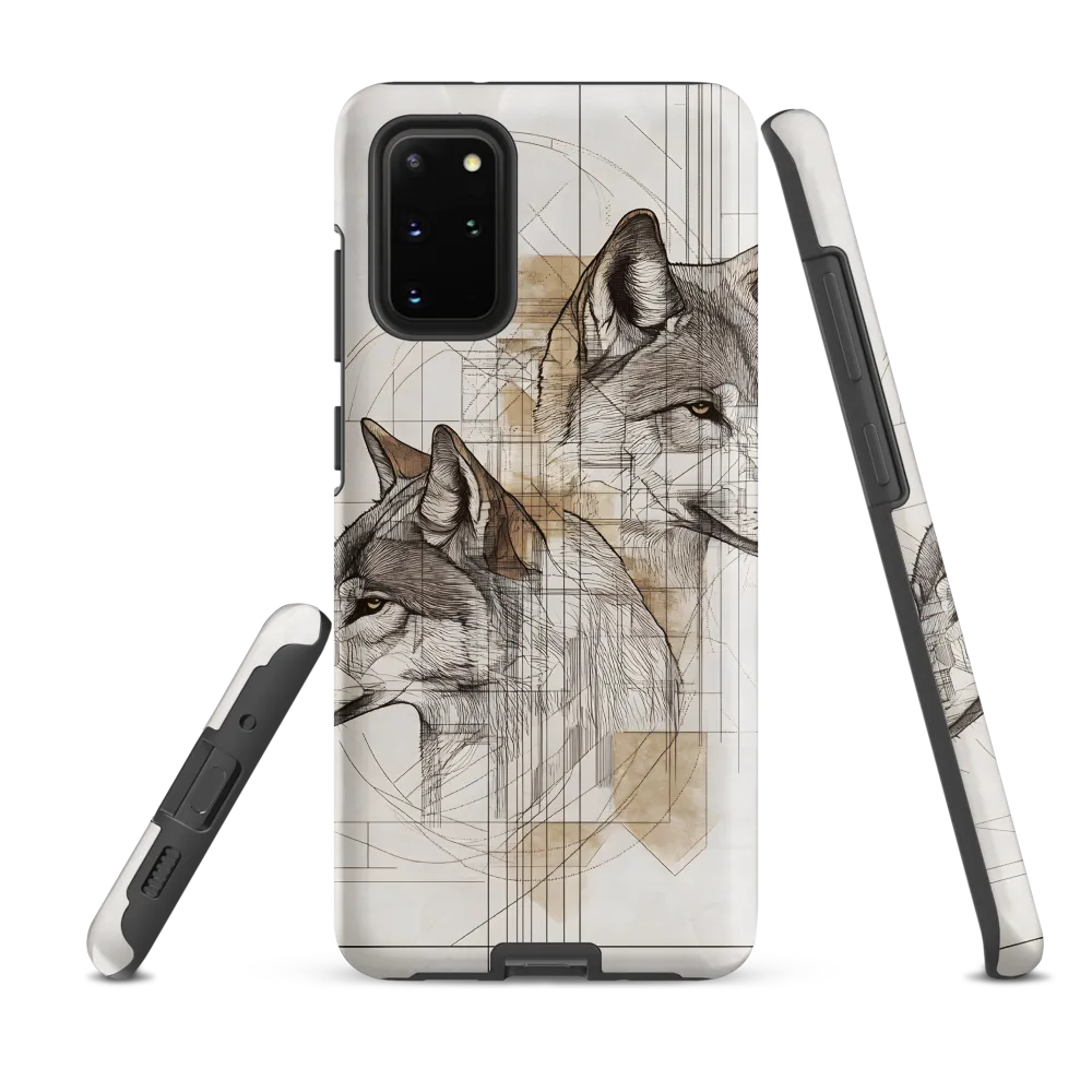 Geometric Harmony: The Essence of Wolves | Phone Case |  S20 Plus | Tough Case | Matte