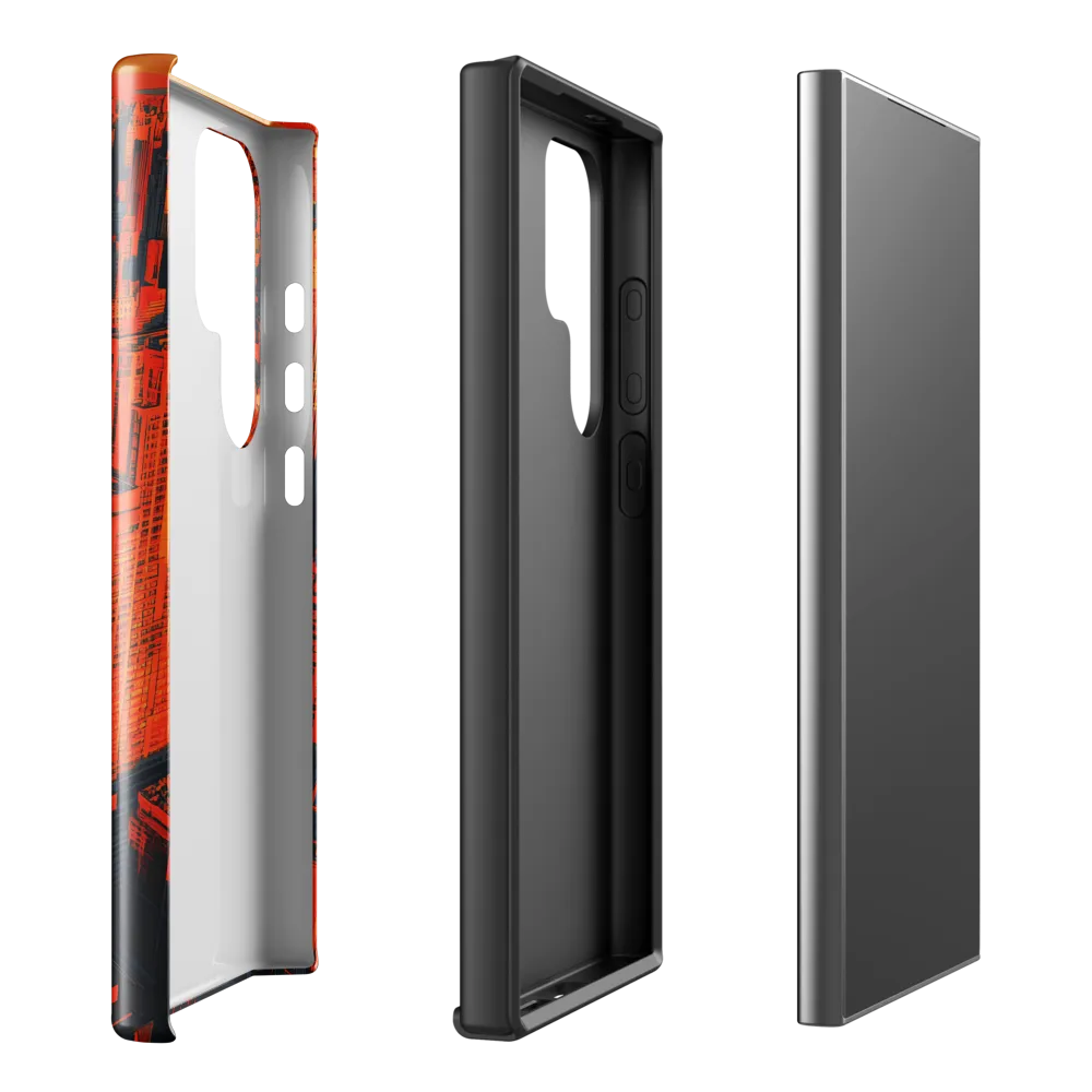 Urban Dawn: A Digital Ode to Skyscrapers | Phone Case |  S24 Ultra | Tough Case | Glossy