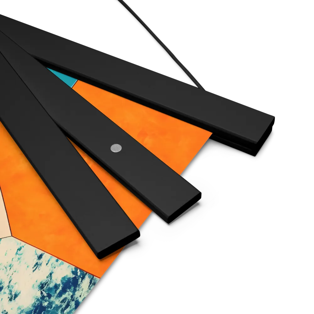 Harmonious Encounters: Abstract Geometry | Poster With Black Wood Hanger | 10″×10″