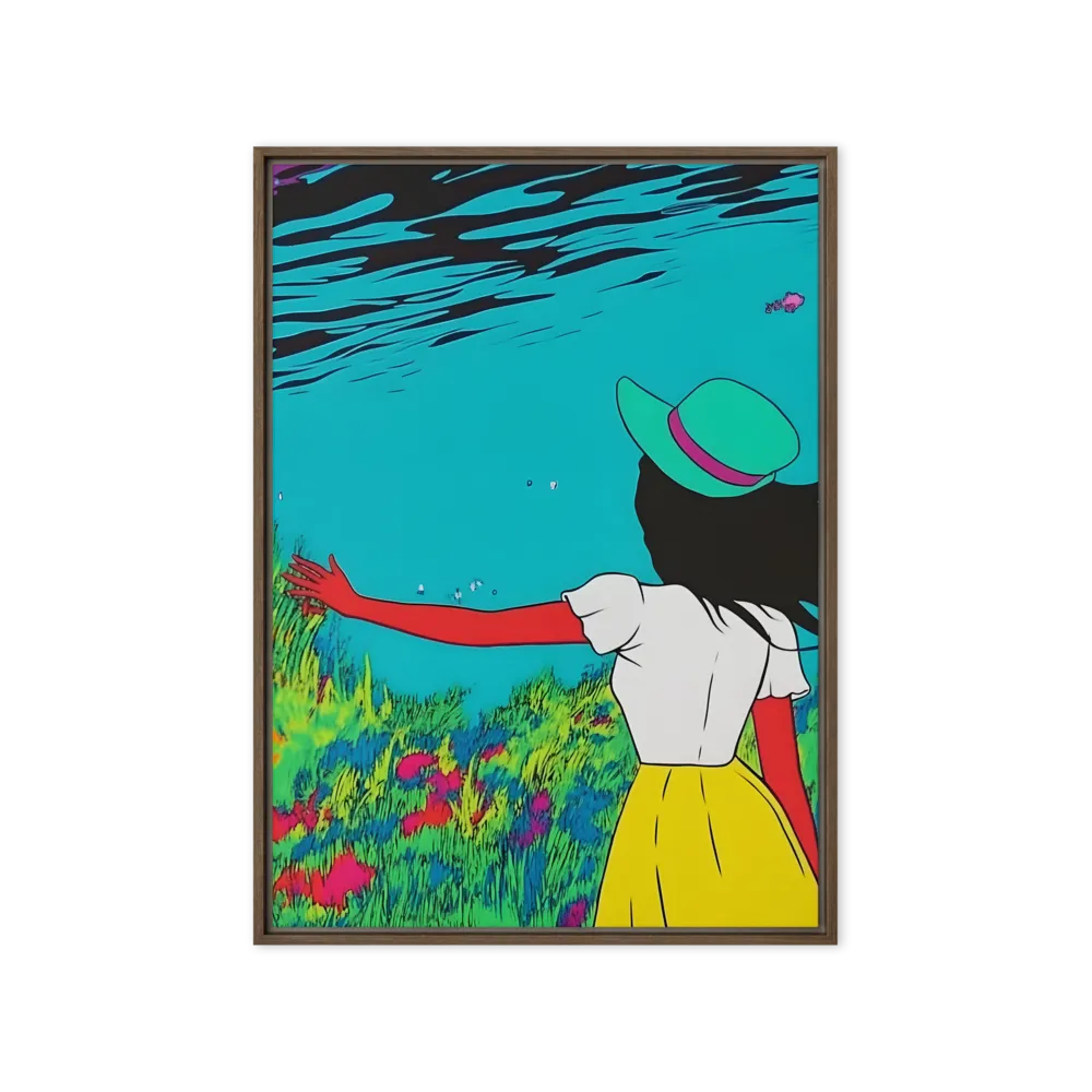 Whimsical Encounter | Canvas with Brown Frame | 20″×28″