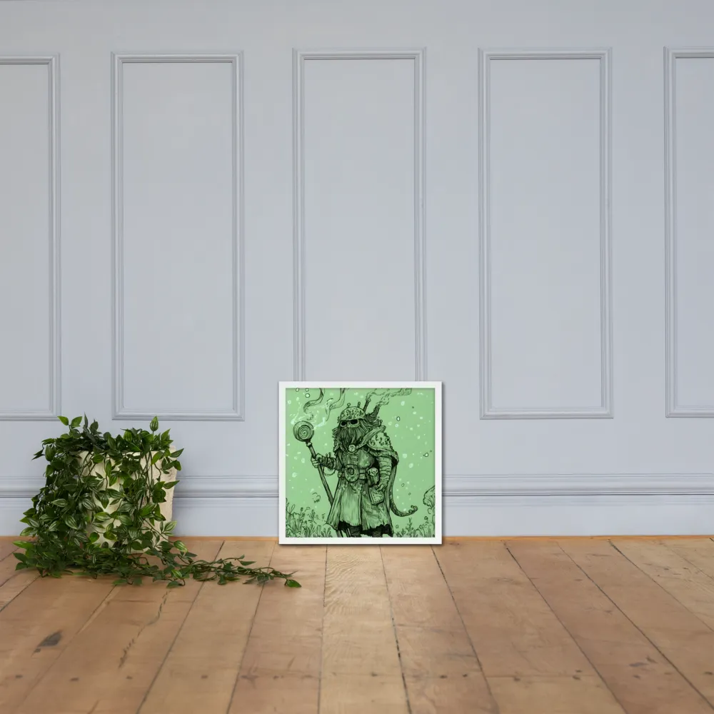 The Enigmatic Wizard | Poster with White Frame | 18″×18″