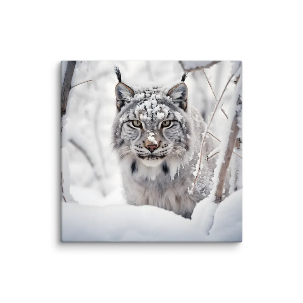 Whispers of Winter: The Lynx in Snow | Canvas | 30″×30″