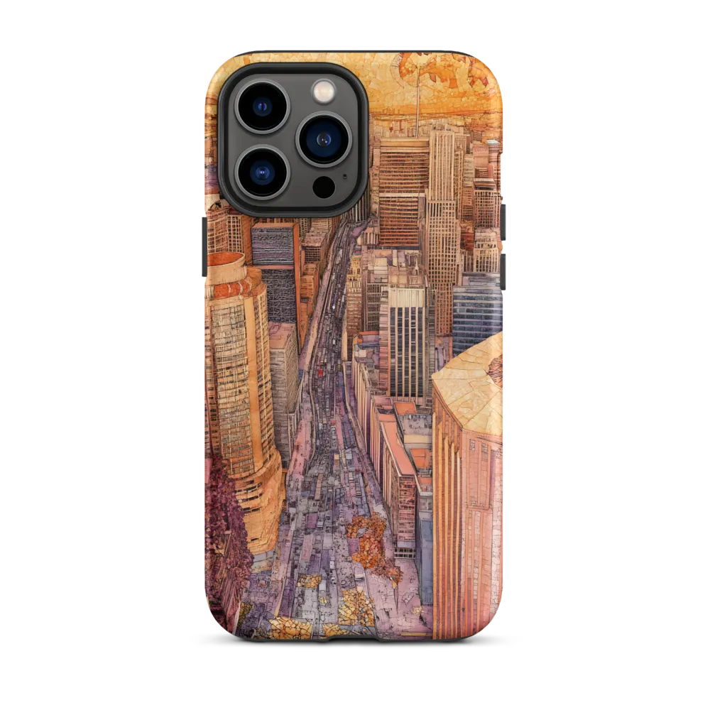 Mosaic Cityscape at Dusk