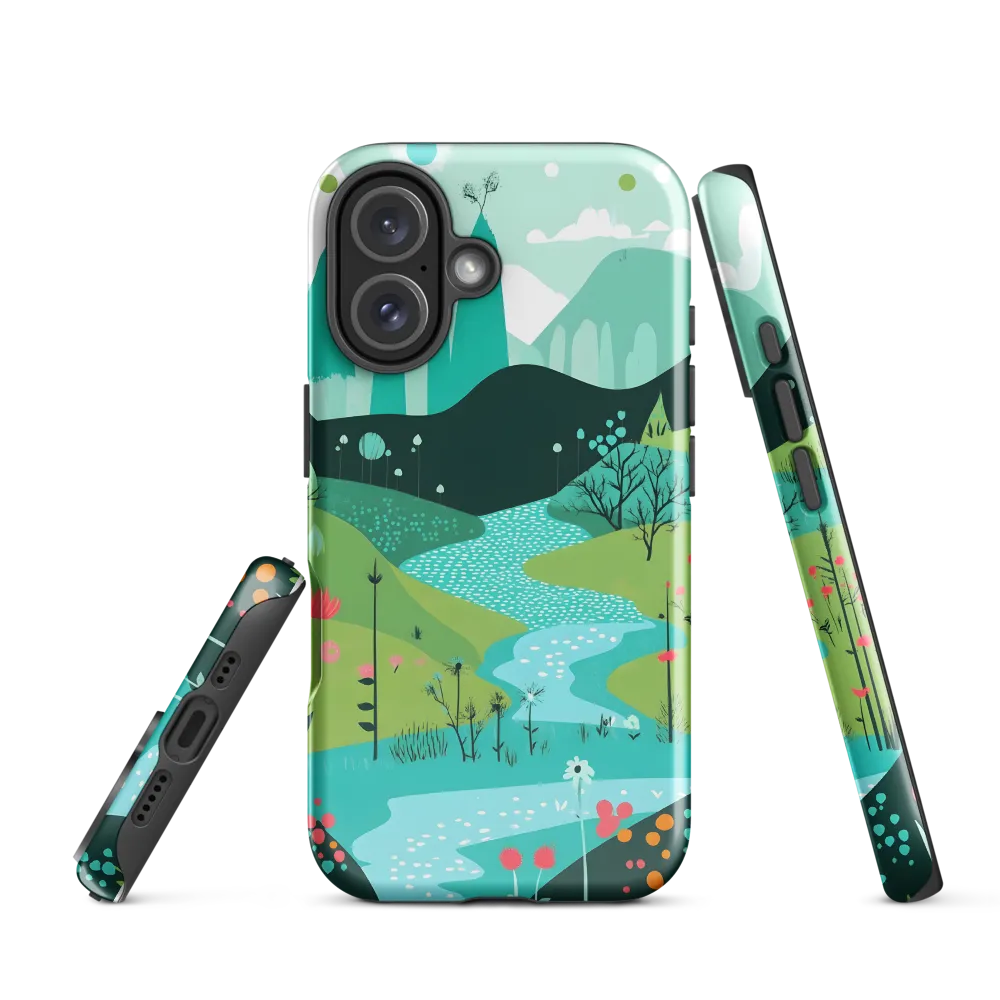 Whimsical River in a Lush Landscape