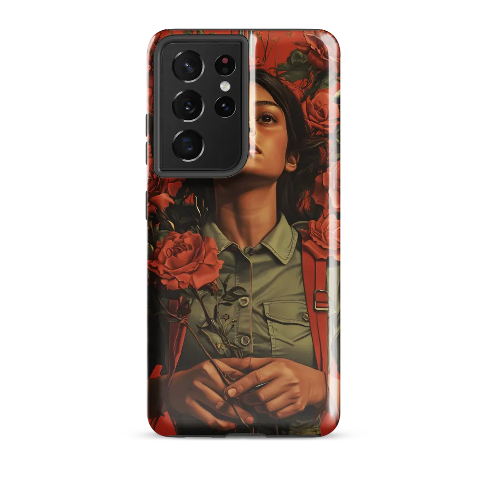 Harmony and Strength: A Portrait Among Roses
