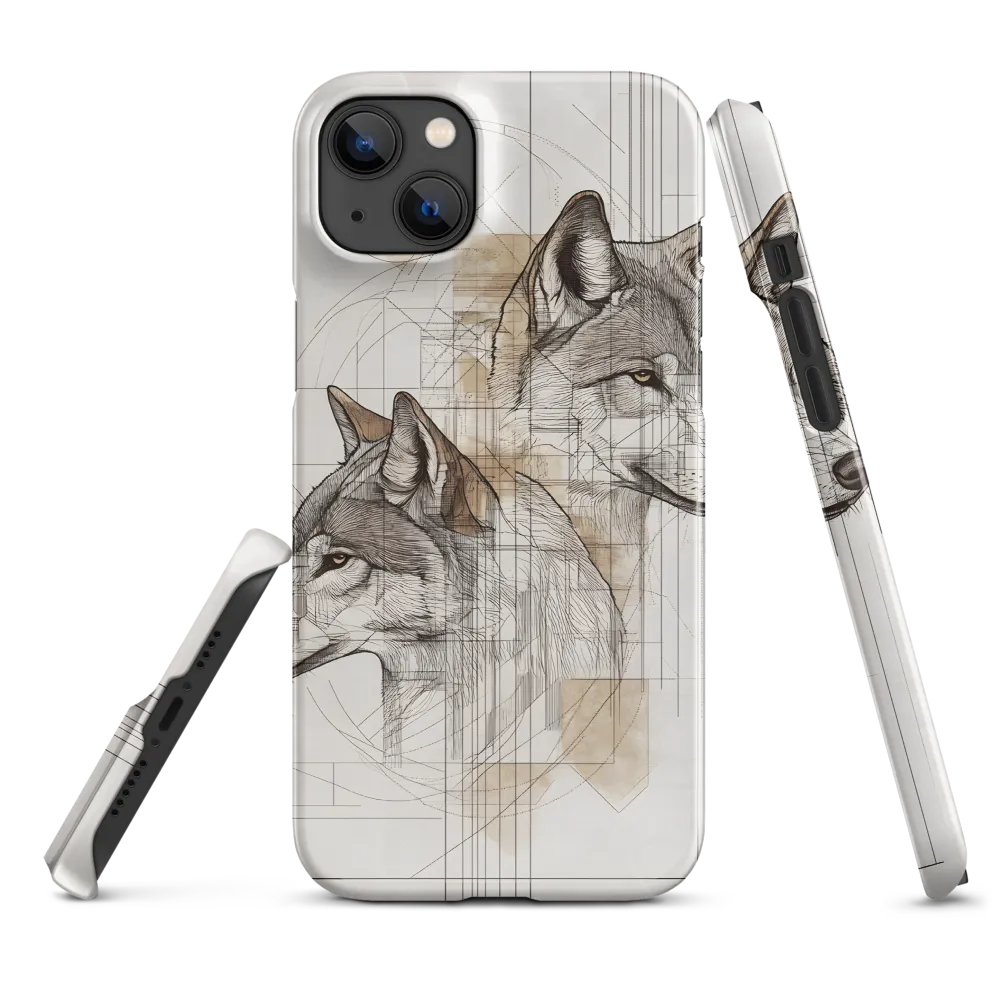 Geometric Harmony: The Essence of Wolves | Phone Case |  14 Plus | Snap Case | Glossy