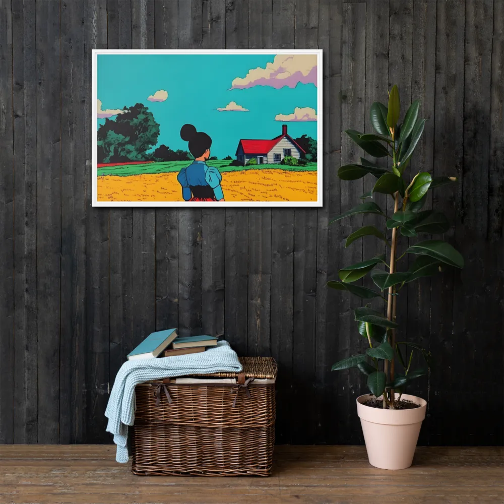 Whispers of a Sunlit Meadow | Canvas with White Frame | 24″×36″