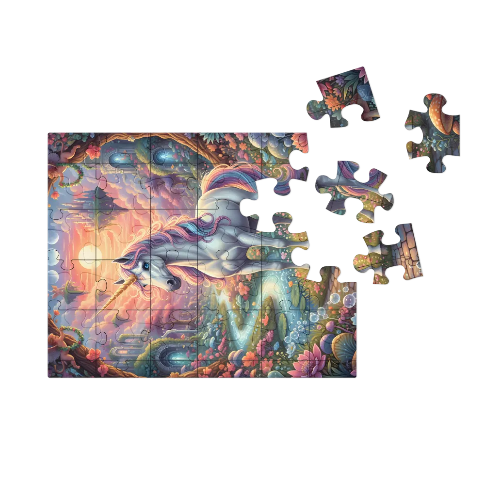 Enchanted Unicorn 
 Jigsaw Puzzle in Tin Box
