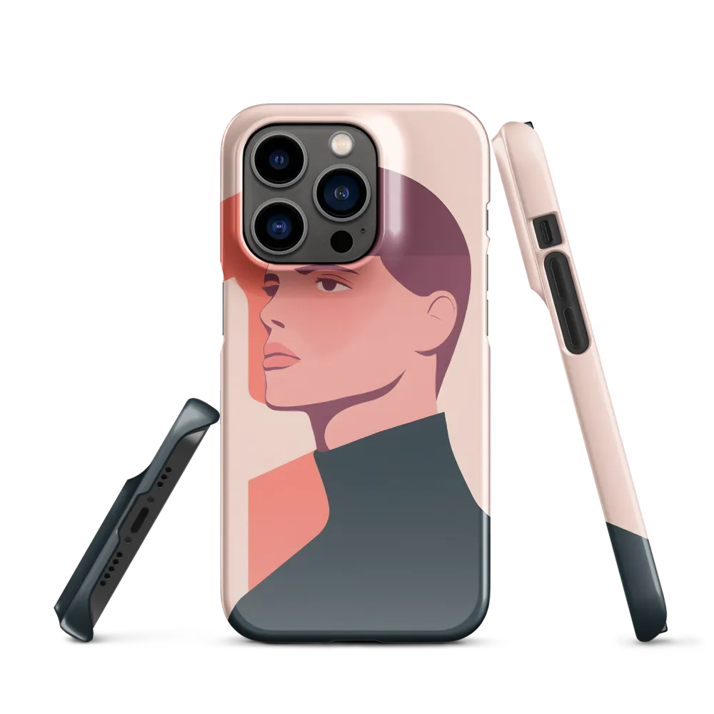 Contemplative Portrait in Minimalism | Phone Case |  14 Pro | Snap Case | Glossy