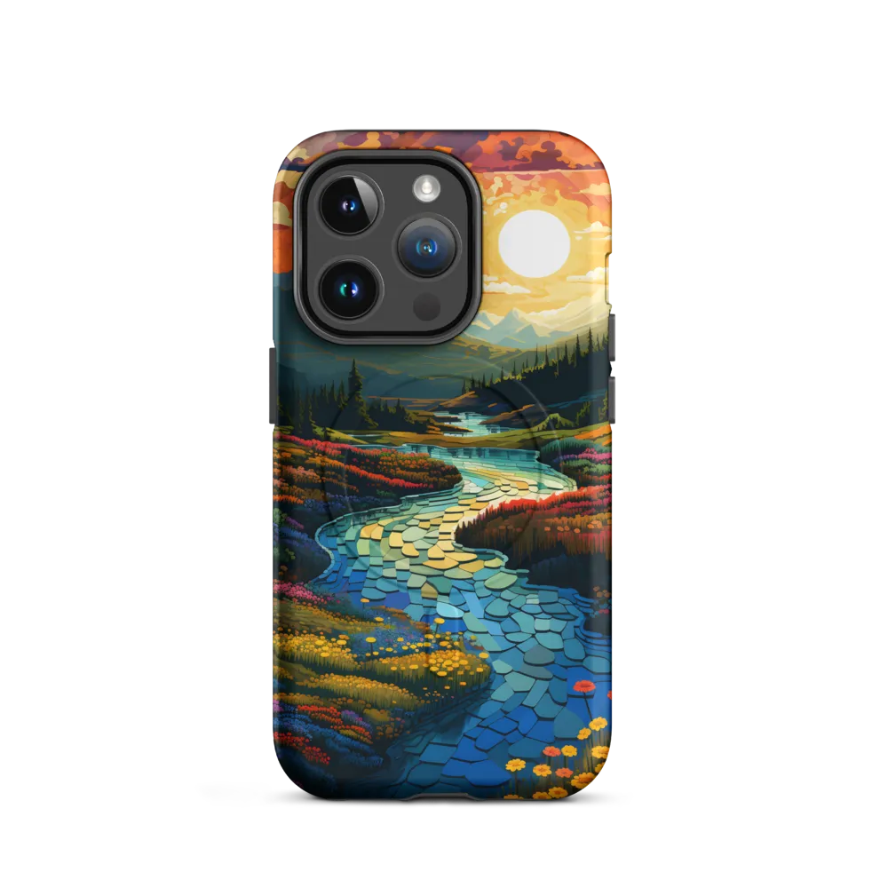 Serenity in Sunset: A Winding River's Embrace