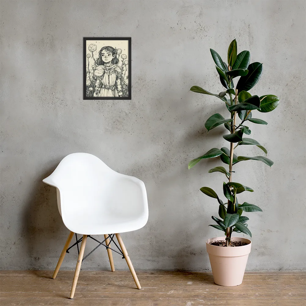 A Young Guardian of Nature | Poster with Black Frame | 12″×16″