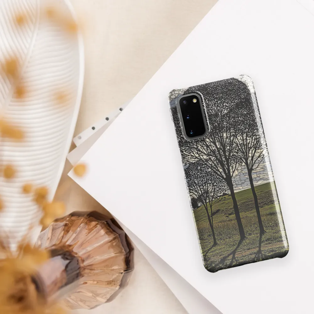 Tranquil Shadows: A Silhouette of Nature | Phone Case |  S20 | Snap Case | Glossy