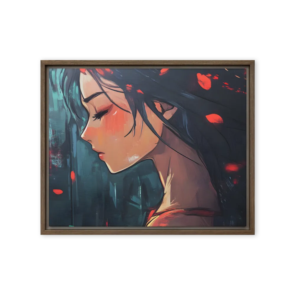 Whispers of Melancholy | Canvas with Brown Frame | 16″×20″
