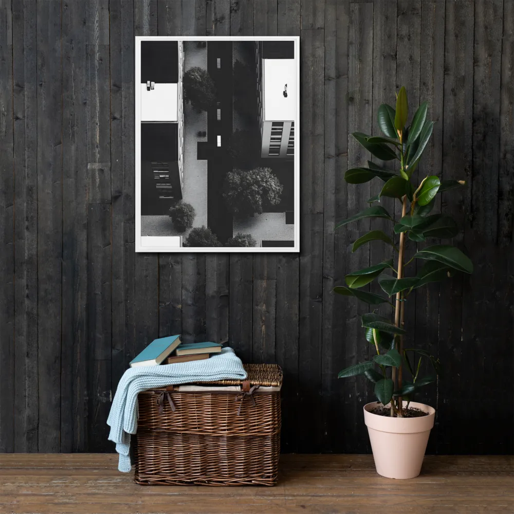 Urban Serenity from Above | Canvas with White Frame | 24″×32″