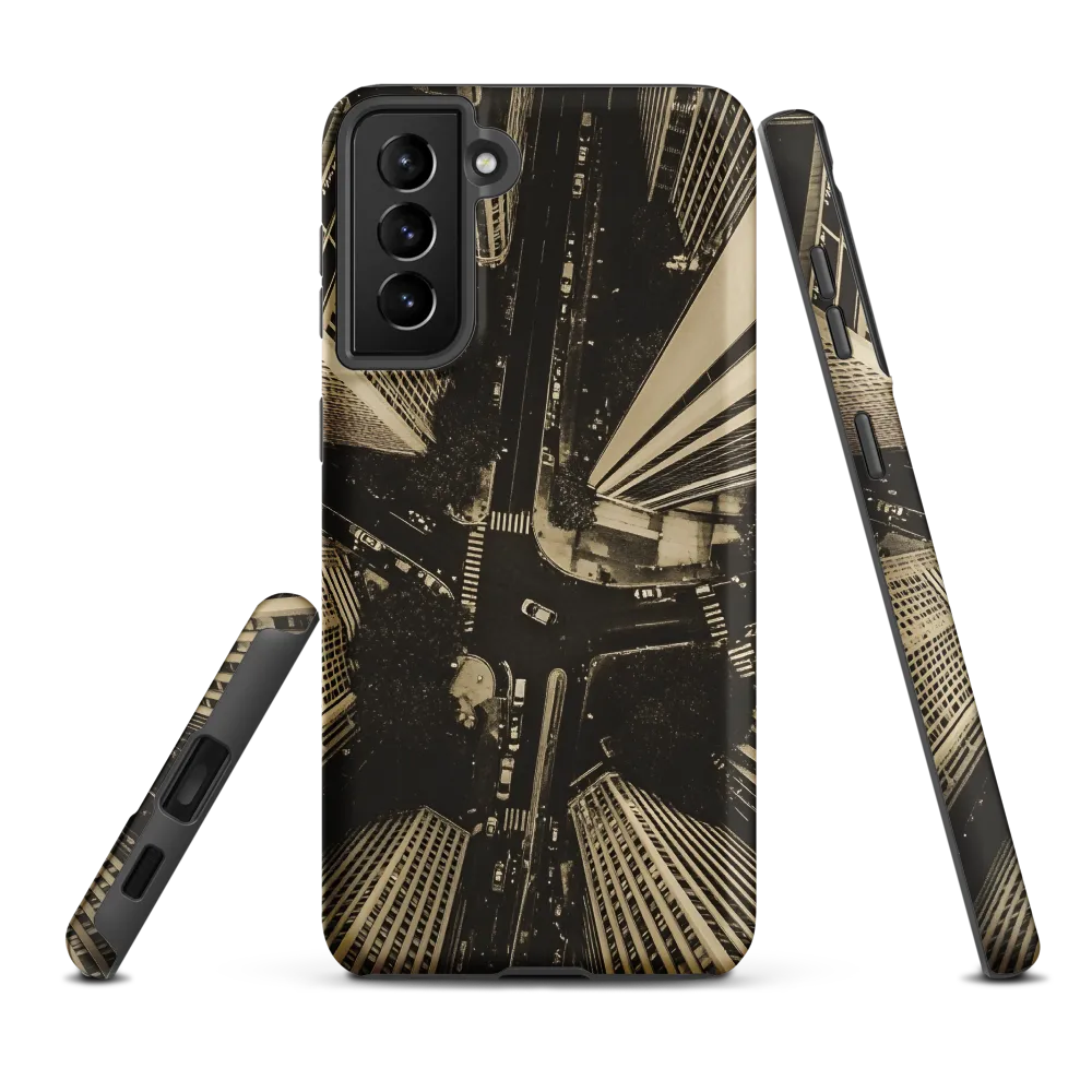 Urban Symphony: Aerial Perspective of City Life | Phone Case |  S21 Plus | Tough Case | Matte
