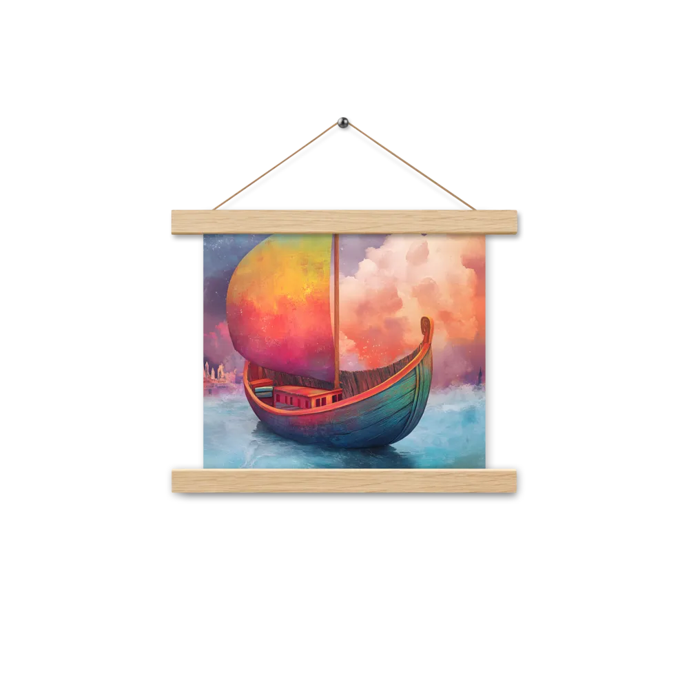 Dream Voyager | Poster With Oak Wood Hanger | 10″×10″
