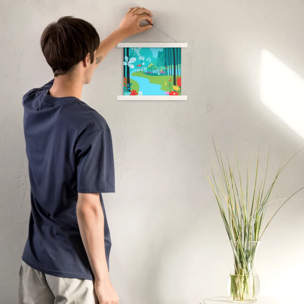Whispers of Spring: A Colorful Retreat | Poster With White Wood Hanger | 10″×10″