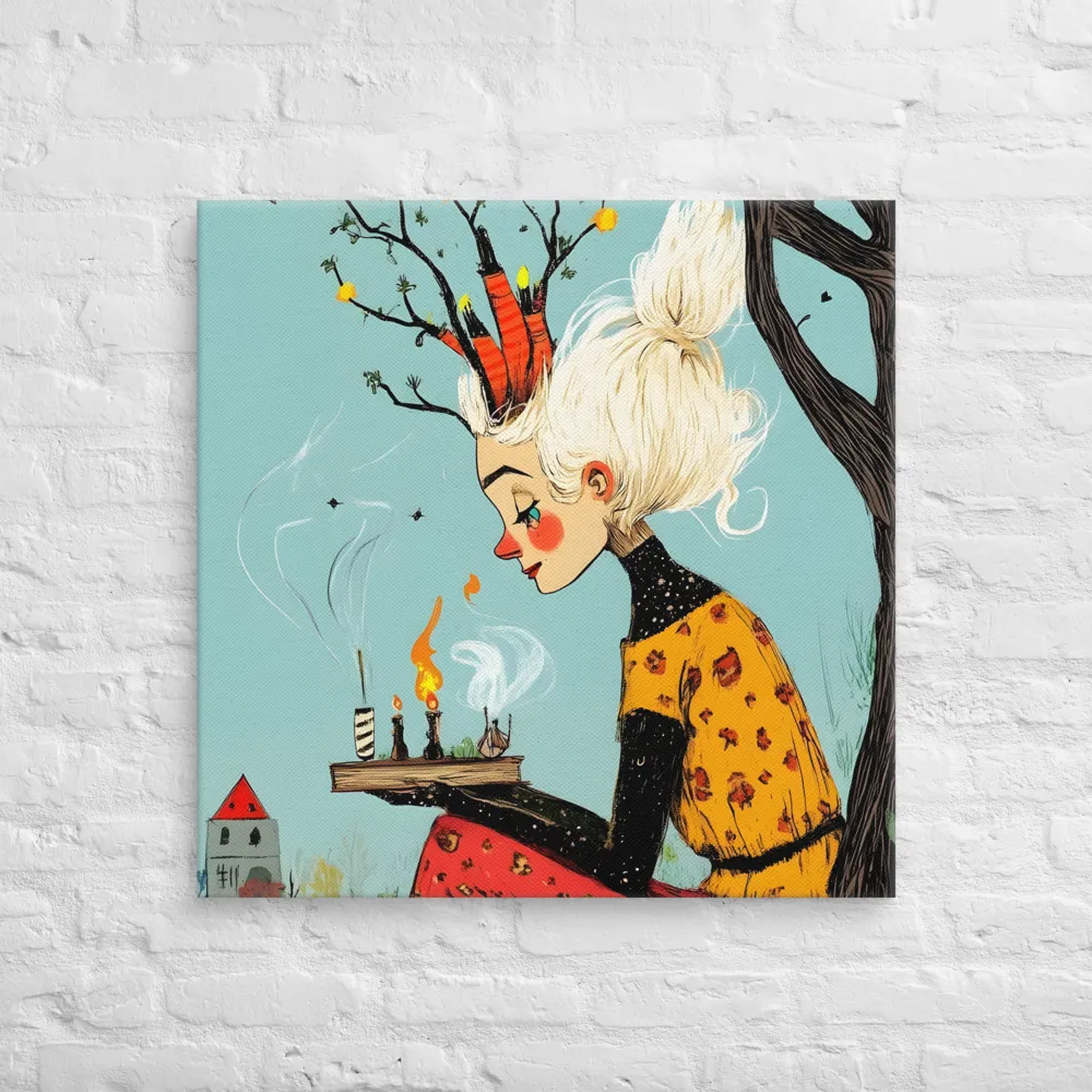 Whimsical Nature Girl | Canvas | 30″×30″
