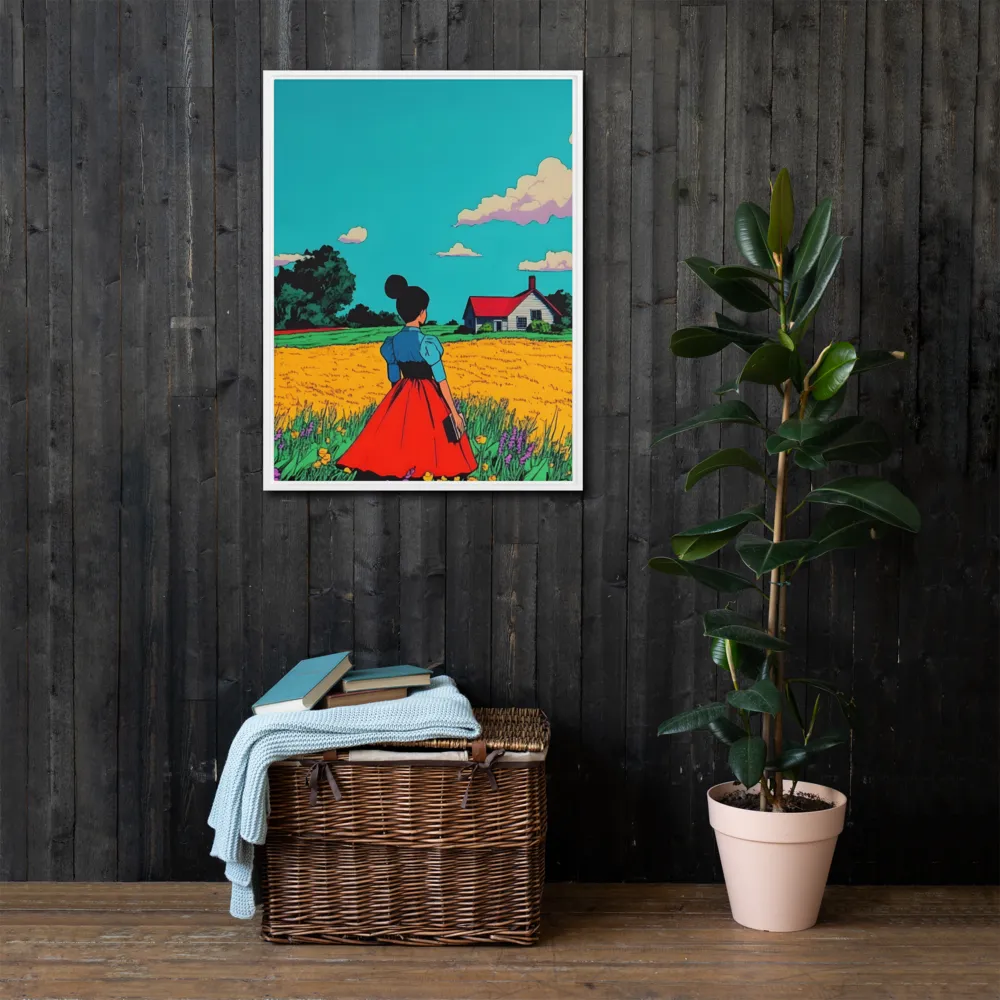 Whispers of a Sunlit Meadow | Canvas with White Frame | 24″×32″