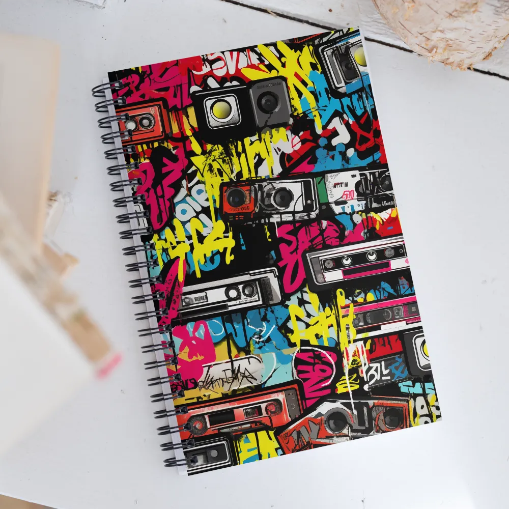 Urban Nostalgia: A Retro Cassette Explosion | Spiral Notebook