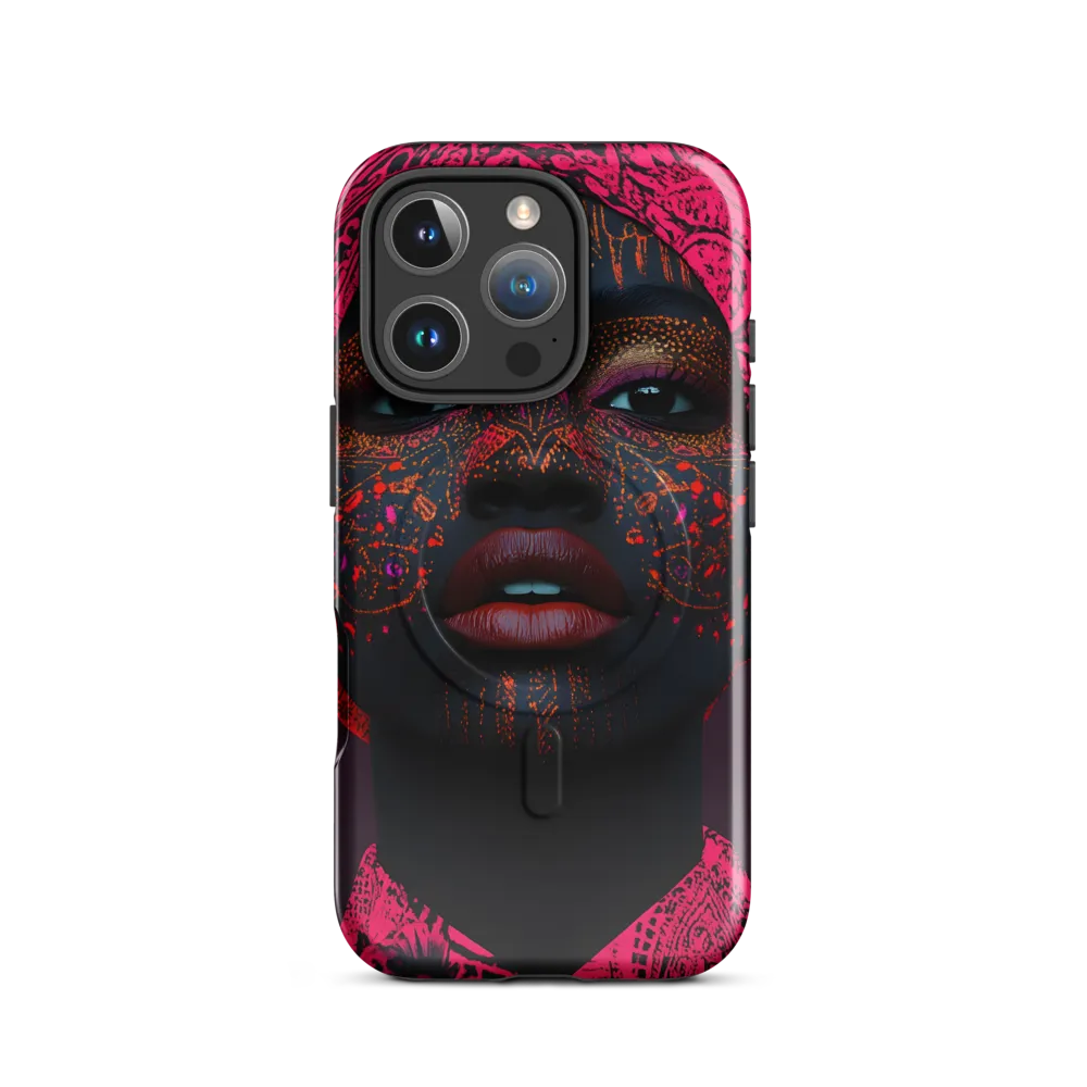 Neon Adornments: A Portrait of Cultural Expression | Phone Case |  16 Pro | MagSafe® Tough Case | Glossy