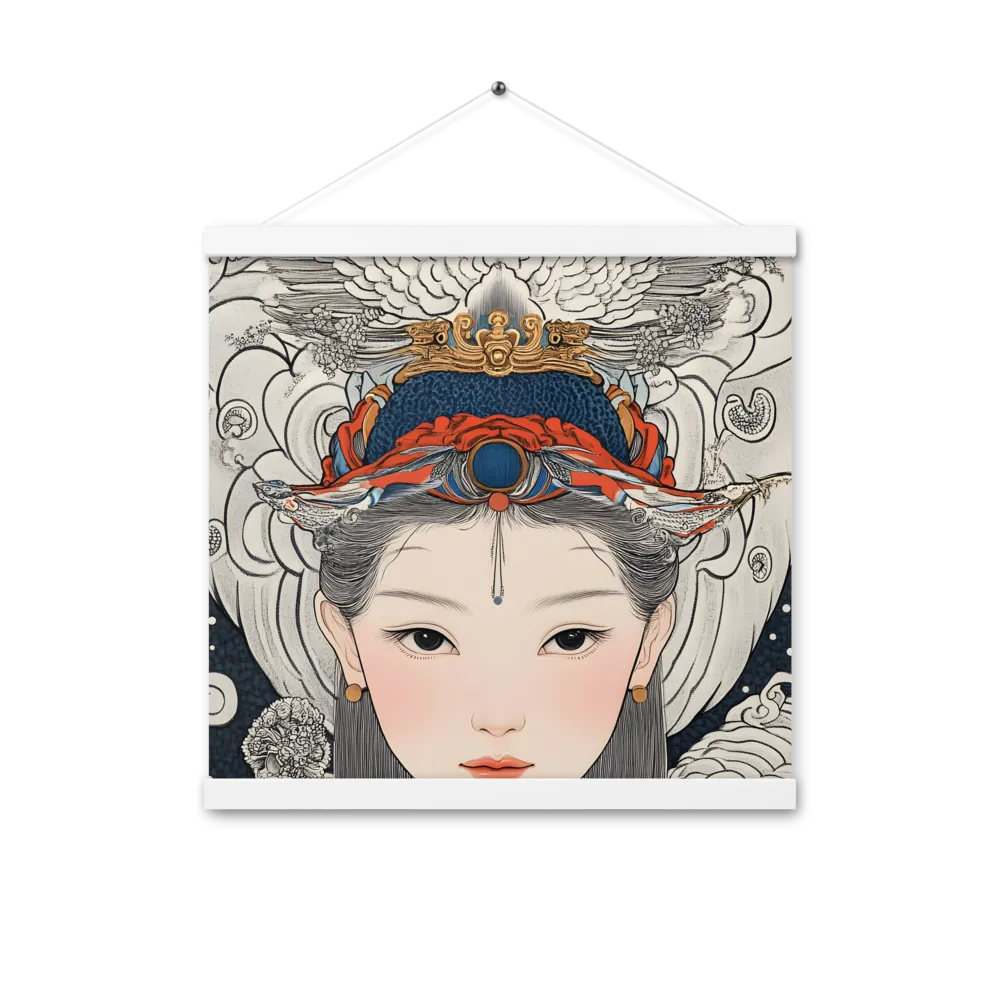 Serenity in Myth: A Traditional Portrait | Poster With White Wood Hanger | 16″×16″