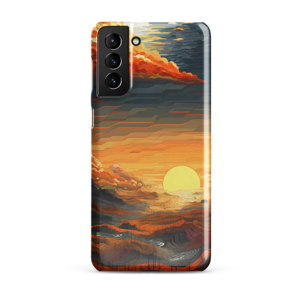 Ethereal Sunset: A Serene Landscape in Flowing Forms | Phone Case |  S21 Plus | Snap Case | Glossy