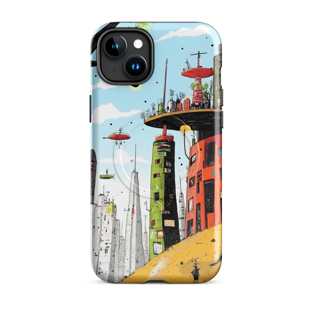 Futuristic Urban Dreamscape | Phone Case |  15 Plus | MagSafe® Tough Case | Glossy