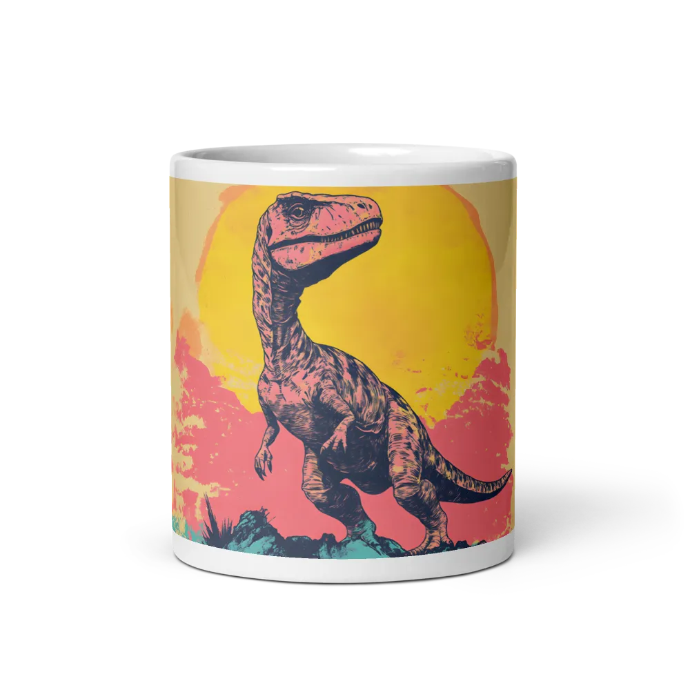 Majestic Dinosaur at Sunrise | Mug with White inside | 11 oz