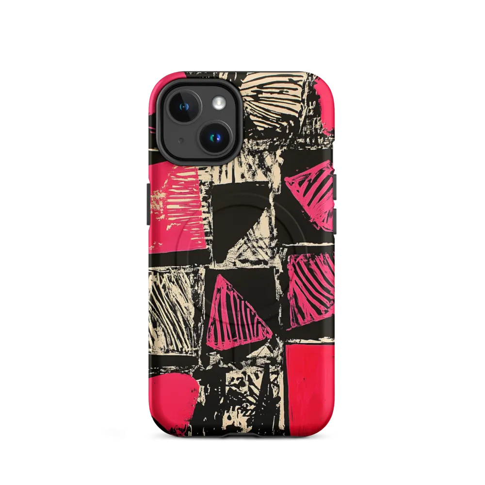 Geometric Symphony in Pink and Black
