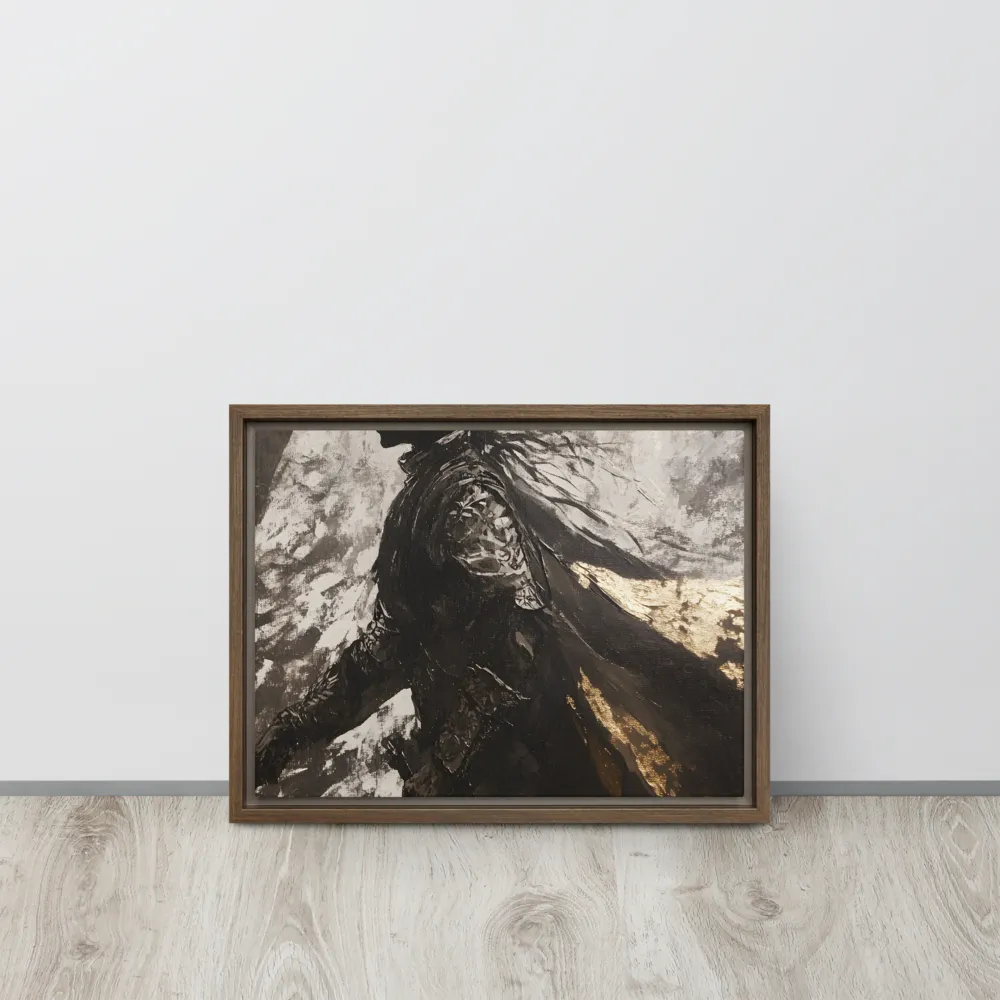 The Silhouette of Valor | Canvas with Brown Frame | 12″×16″