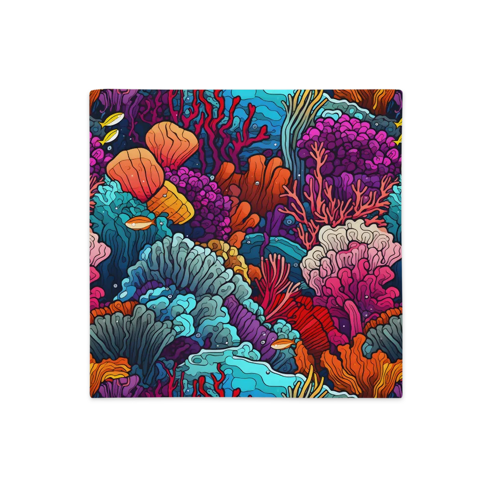 Vibrant Underwater Symphony | Pillow Case | 18″×18″