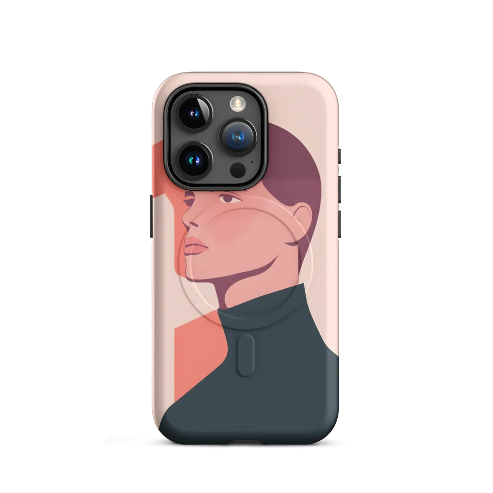 Contemplative Portrait in Minimalism | Phone Case |  15 Pro | MagSafe® Tough Case | Matte