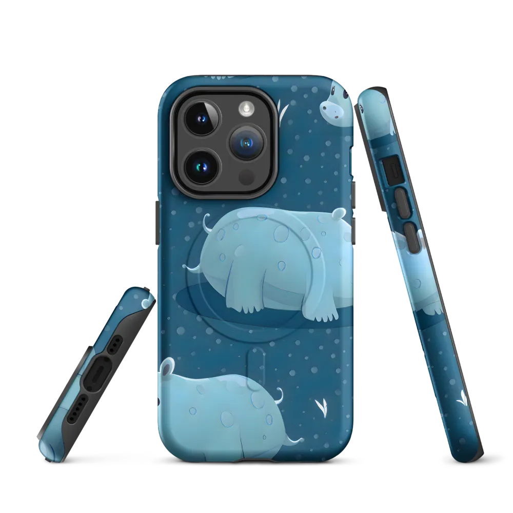 Whimsical Hippo Play | Phone Case |  14 Pro | MagSafe® Tough Case | Matte