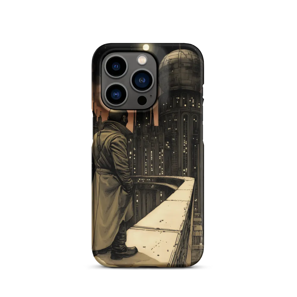 A Contemplative Gaze Over the Futuristic Metropolis | Phone Case |  14 Pro | Snap Case | Matte