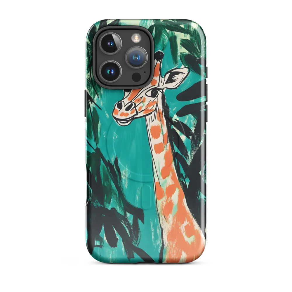 Curious Giraffe in Lush Greenery | Phone Case |  16 Pro Max | MagSafe® Tough Case | Glossy