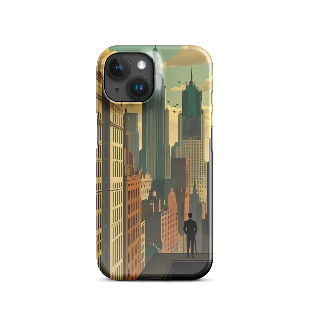 Urban Dreams: A Silhouette in Art Deco Cityscape