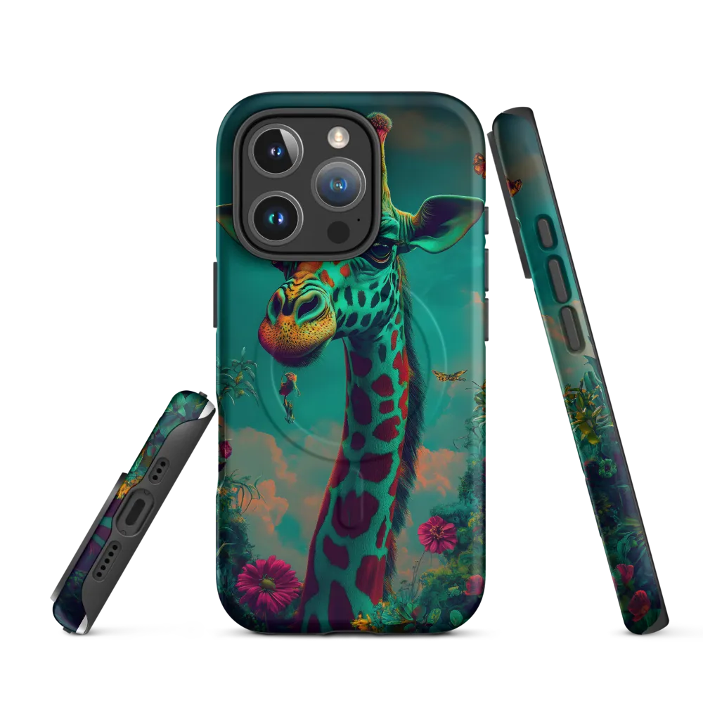 Whimsical Giraffe Among Blossoms | Phone Case |  16 Pro | MagSafe® Tough Case | Matte