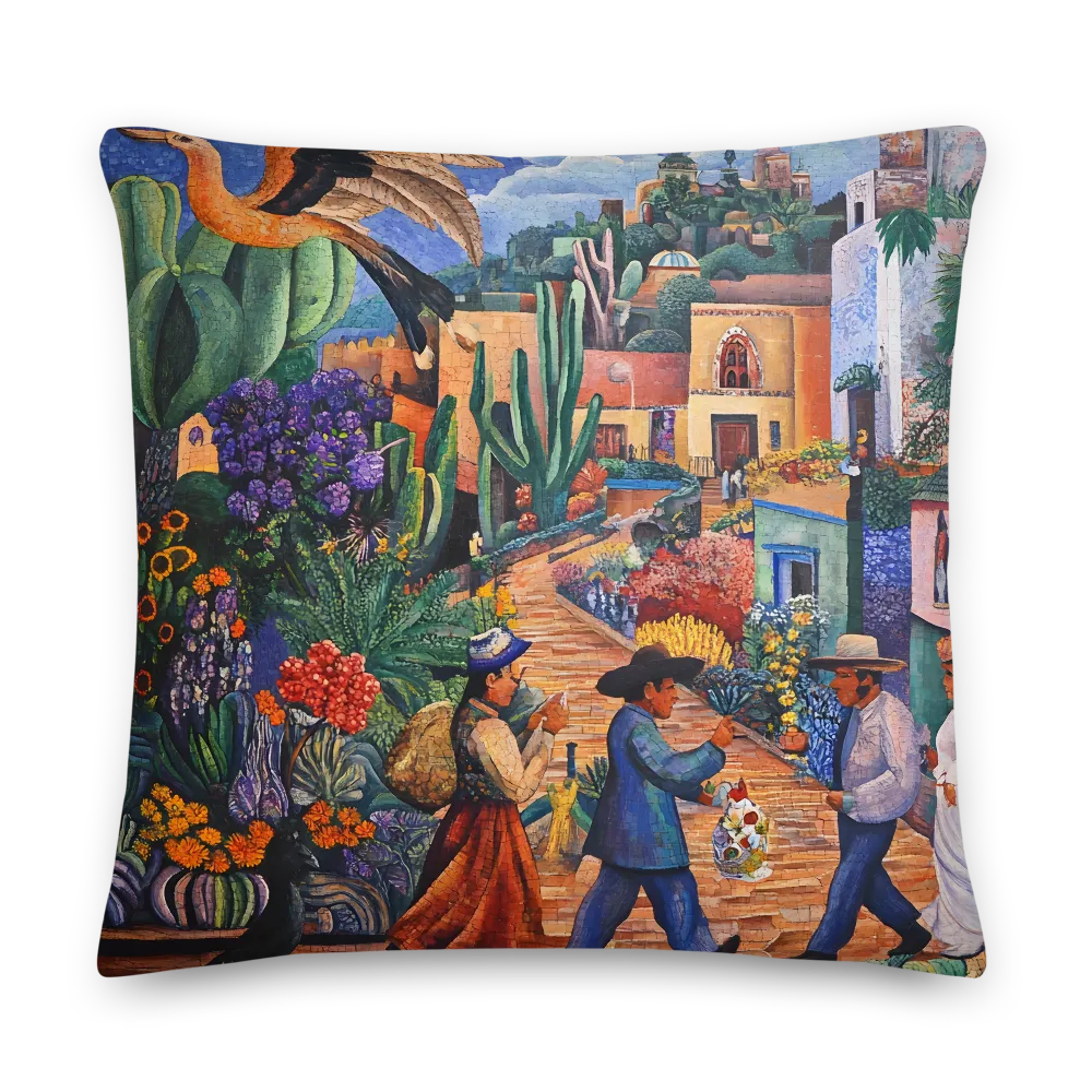 A Mosaic Journey Through Colorful Landscapes | Pillow | 22″×22″