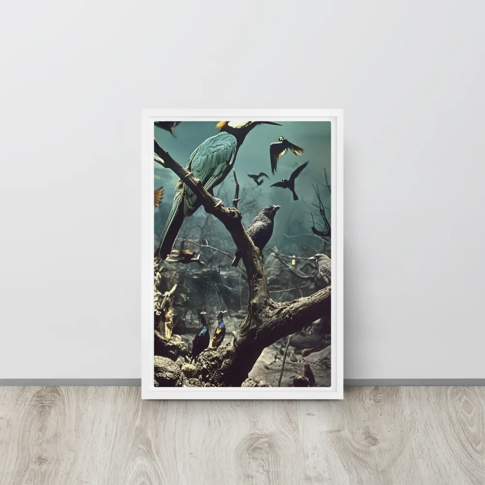 Whispers of the Avian Realm | Canvas with White Frame | 12″×18″