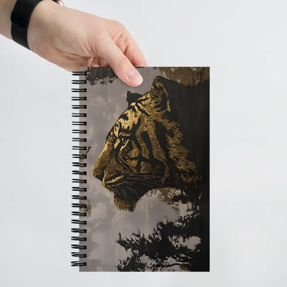 Majestic Silence: The Golden Tiger | Spiral Notebook