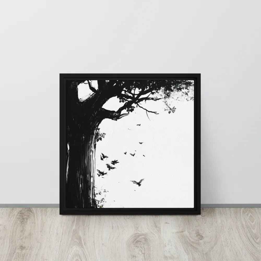 Whispers of Nature | Canvas with Black Frame | 16″×16″