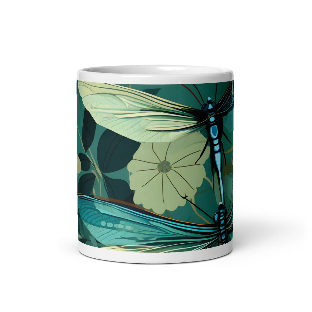 Whispers of Nature: Dragonflies in Harmony | Mug with White inside | 11 oz