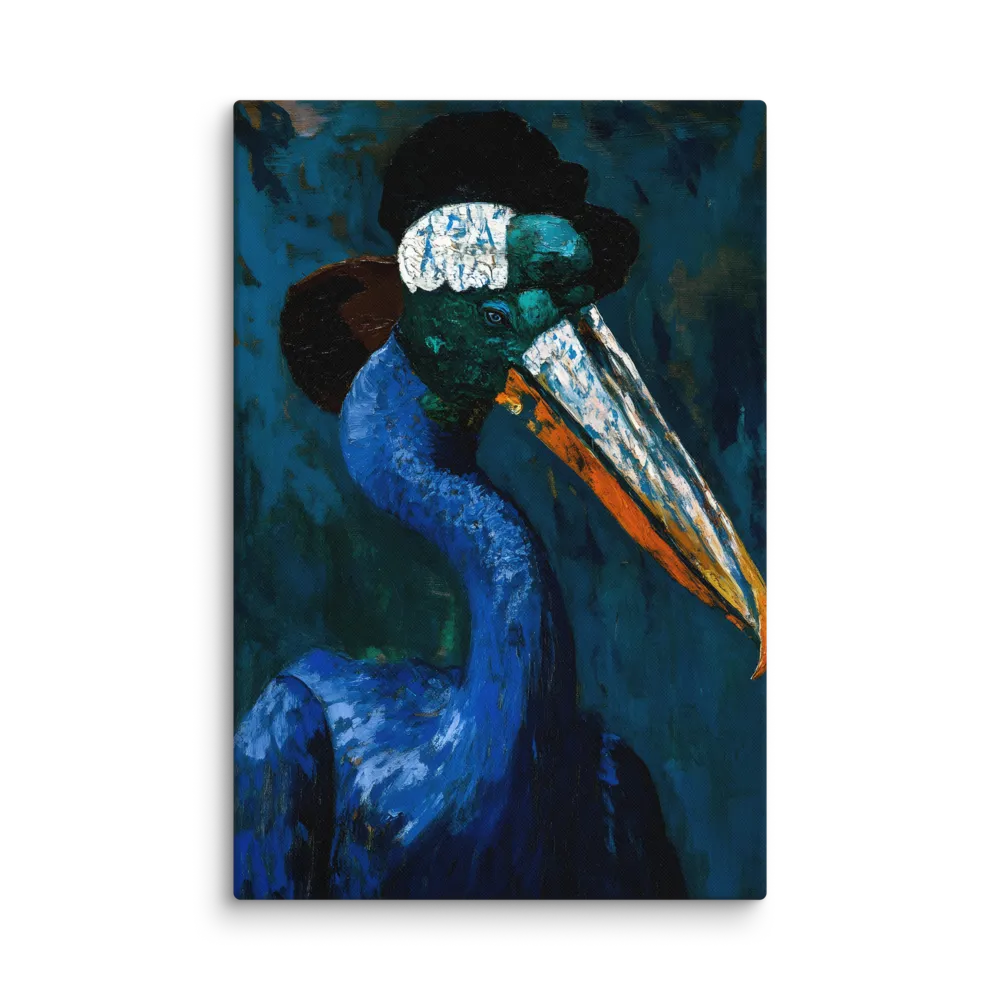 Majestic Absurdity: The Hat-Wearing Bird | Canvas | 16″×24″