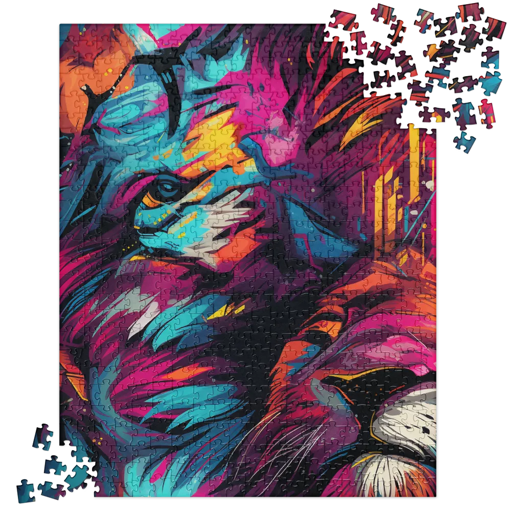 Vivid Majesty: The Modern Lion | Jigsaw Puzzle | 520 pieces