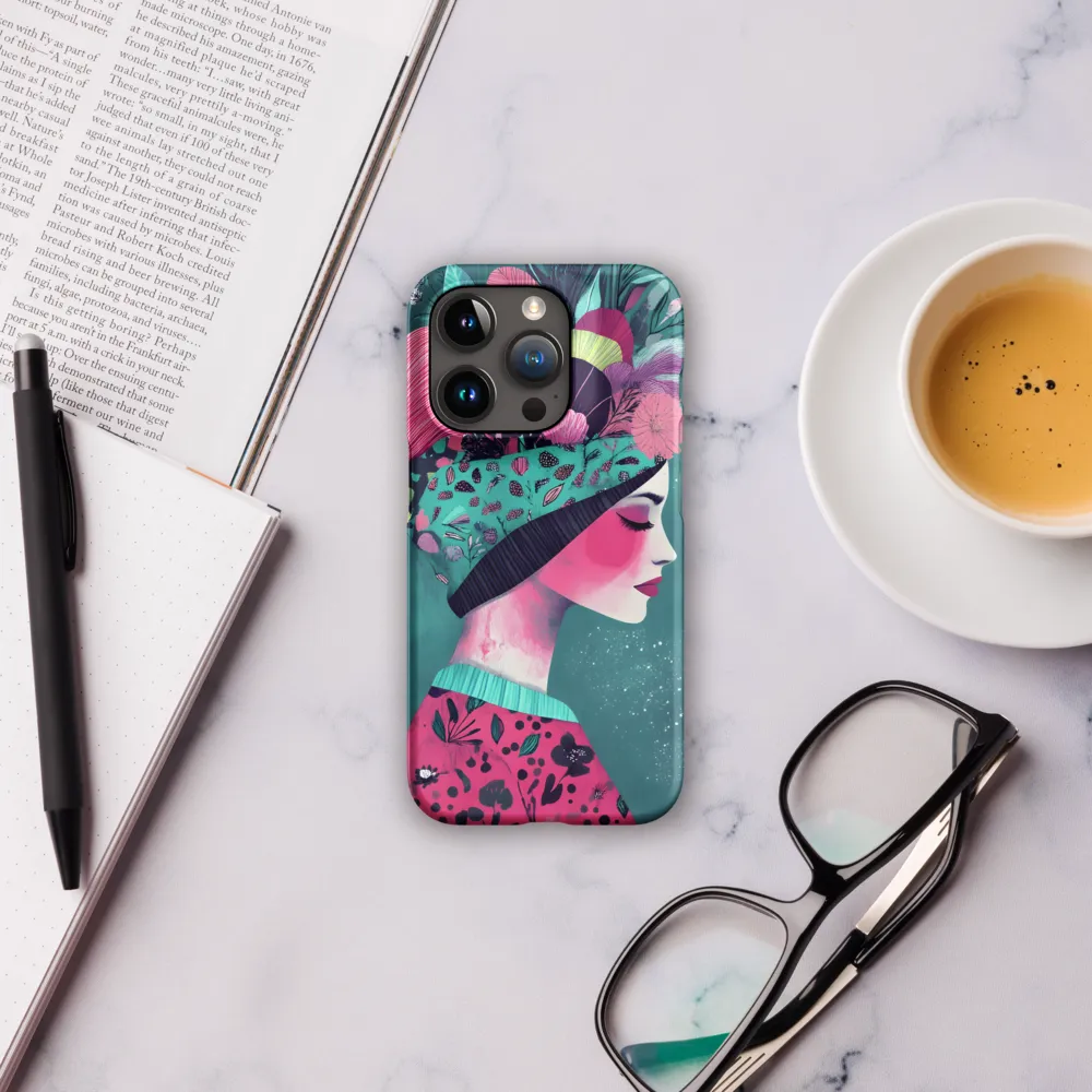 Whimsical Floral Portrait | Phone Case |  15 Pro | Snap Case | Matte