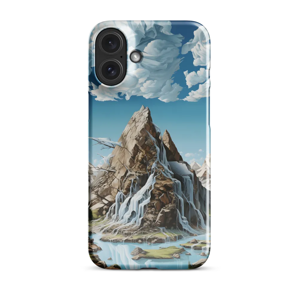 Majestic Cascade: A Mountain Masterpiece | Phone Case |  16 Plus | Snap Case | Glossy